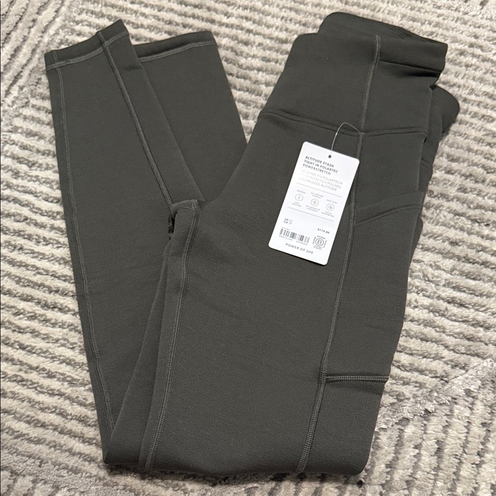 Athleta Altitude Stash Tight in Polartec  Powerstretch Gray